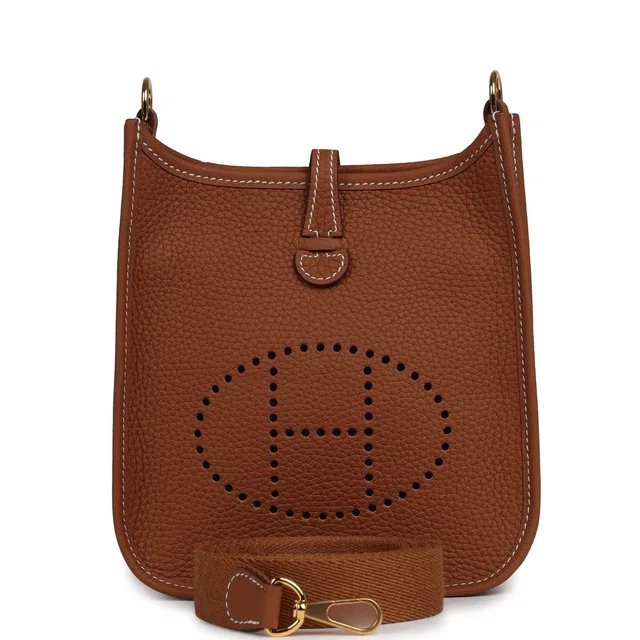 Hermès Evelyne TPM Gold Clemence Gold Hardware in Gold Clemence leather from Madison Avenue Couture