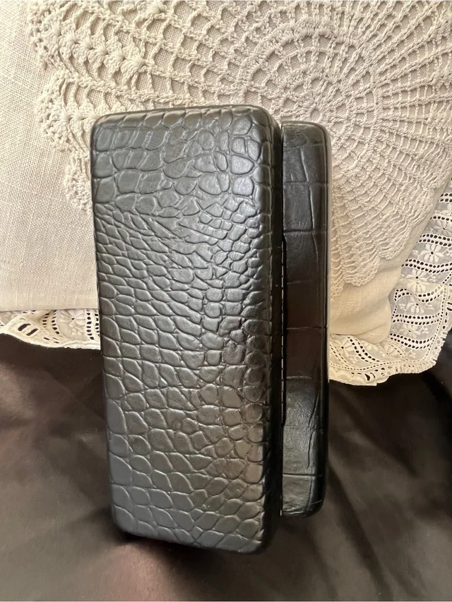 Judith Leiber Vintage Black Croc Exterior Eyewear Case With Cream Interior, Euc in black Crocodile from Poshmark