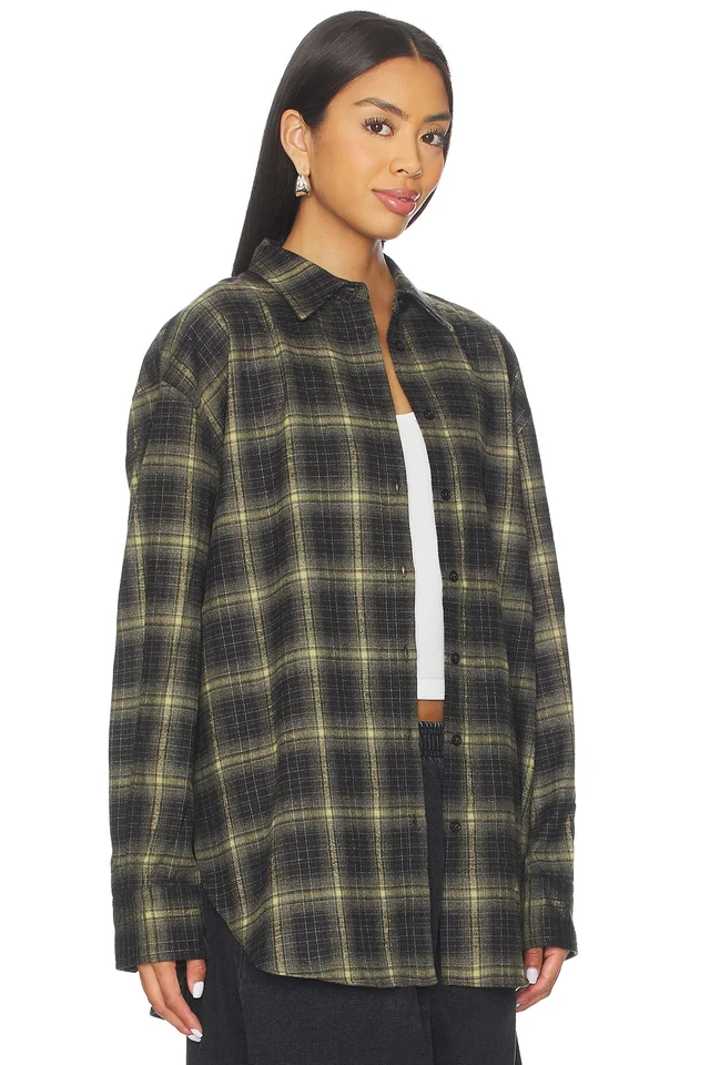 Nakedvice The Pax Shirt in Olive Plaid, photo 2 of 4 from REVOLVE (Canada)
