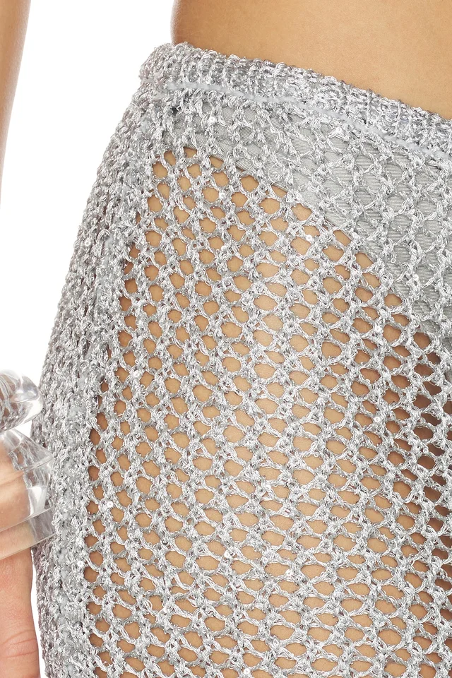 superdown Letina Knit Maxi Skirt in Silver, photo 6 of 6 from REVOLVE (Canada)