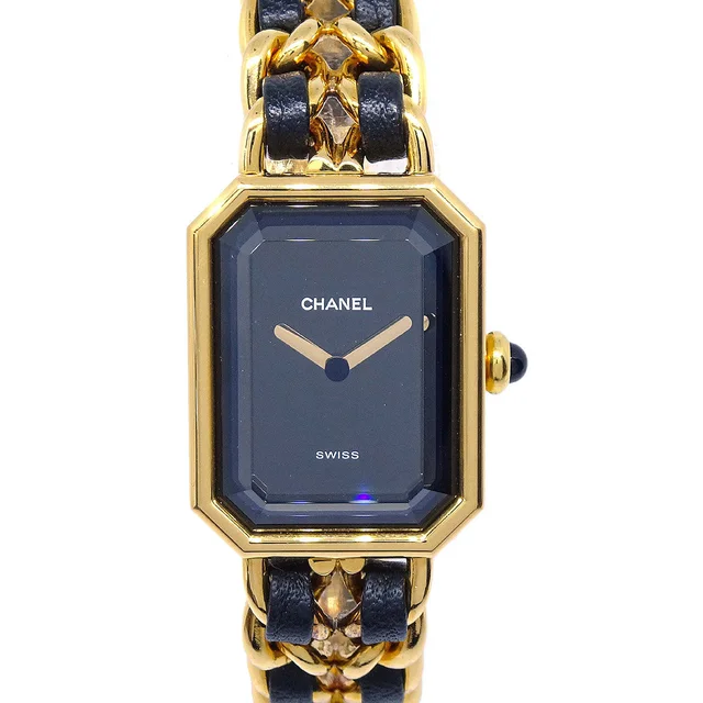 Chanel Premiere Watch Gold #XL in Gold Leather from AMORE Vintage Tokyo