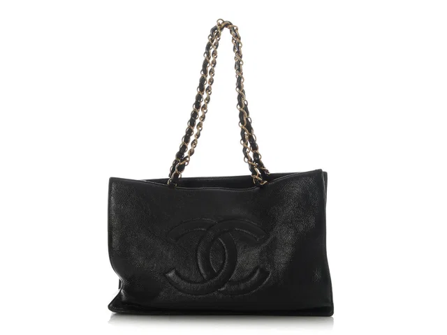 Chanel Large Black Calfskin Shopper in Black Calfskin from Ann's Fabulous Finds