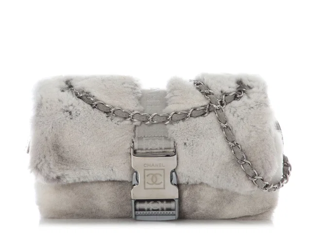 Chanel Gray Lapin Fur Flap in Grey from Ann's Fabulous Finds