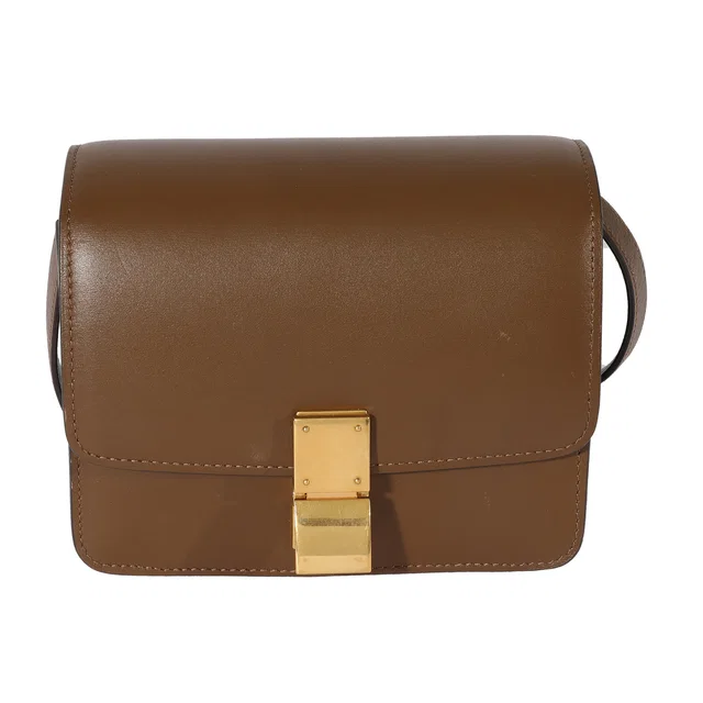 Celine Brown Smooth Leather Small Box Bag Handbag in Brown Leather from HEWI