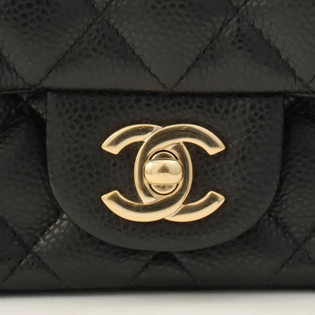 Chanel Around 2018, Capucine Classic Flap Chain Bag Mini Black from VINTAGE QOO TOKYO, photo 7 of 12