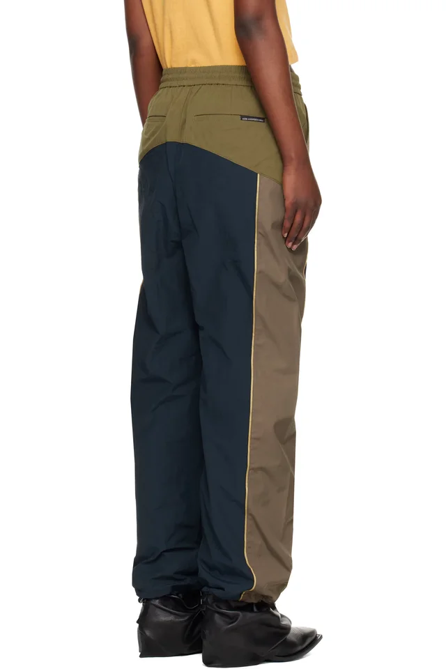 Andersson Bell Navy & Khaki Color Block Nylon Track Pants, photo 3 of 4 from SSENSE