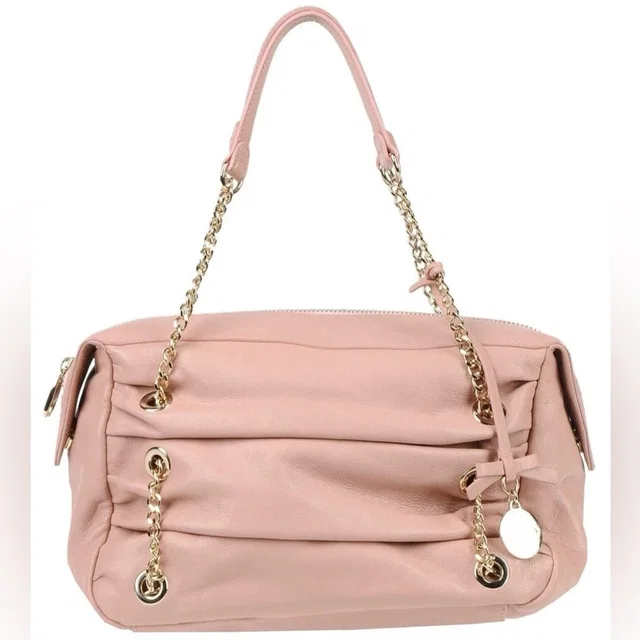 REDValentino Leather Tote Bag Logo Chain Handles Zipped New With Defects in gold|pink Leather from Poshmark