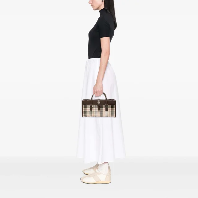 Beige Burberry House Check Canvas Handbag in Beige Canvas from Designer Revival, photo 6 of 6
