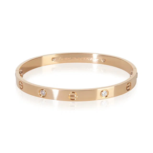 Cartier Rose Gold Diamond Love Bracelet 18k in Pink from HEWI