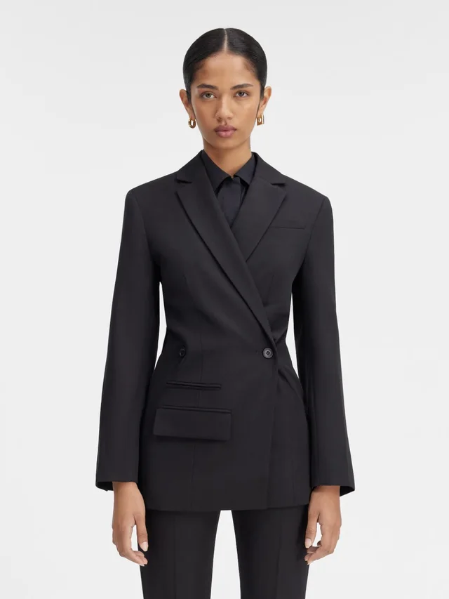 Jacquemus The Tibau Crossover Double Breasted Blazer Jacket Small/36 in black Wool from Poshmark