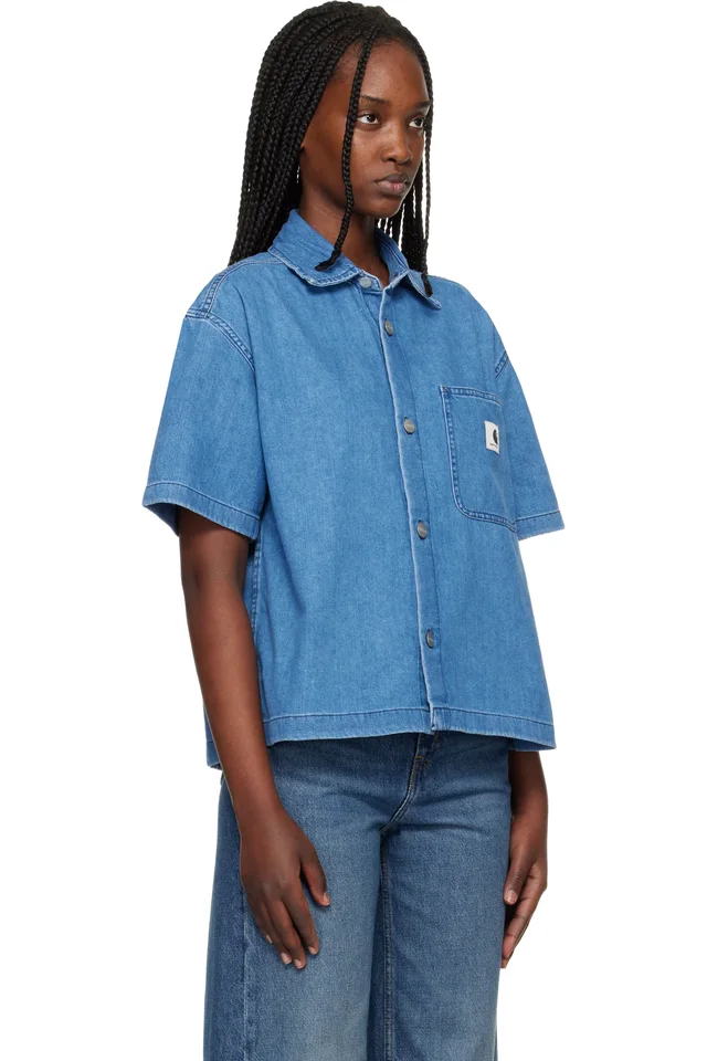Carhartt Work In Progress Blue Lovilia Denim Shirt, photo 2 of 4 from SSENSE