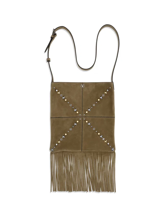 Valentino Garavani Nellcôte Shoulder Bag — Beige Calf Leather Bos Taurus in Beige Calfskin from HEWI