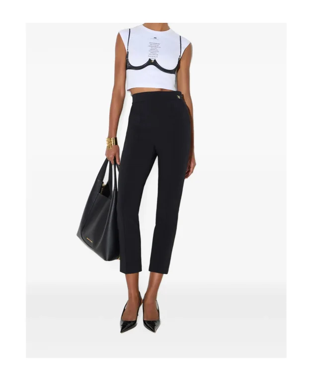 Elisabetta Franchi technical fabric trousers in Nylon 86%,Elastane 14% Description: These slim-fit trousers feature a high-rise waist, a raised center seam along the front, and a…, photo 2 of 4 from SENSER