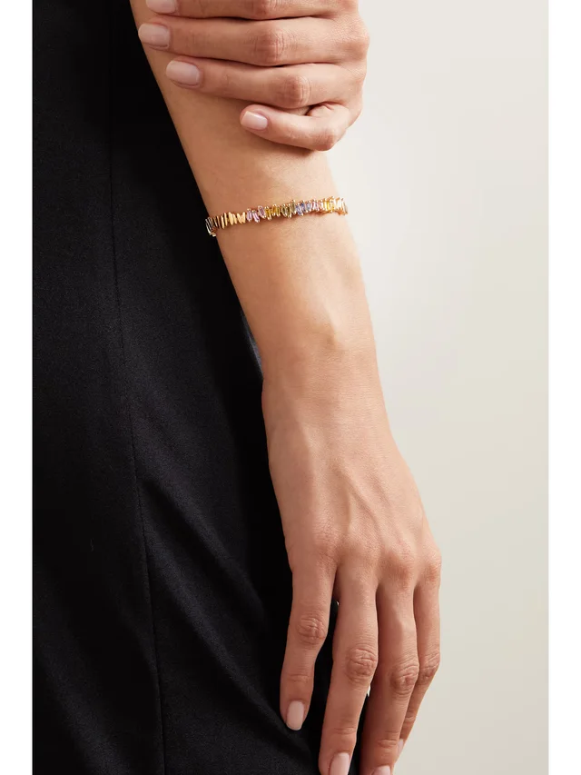 SUZANNE KALAN 18-karat rose gold sapphire bracelet in Metallic, photo 2 of 2 from NET-A-PORTER (Canada)