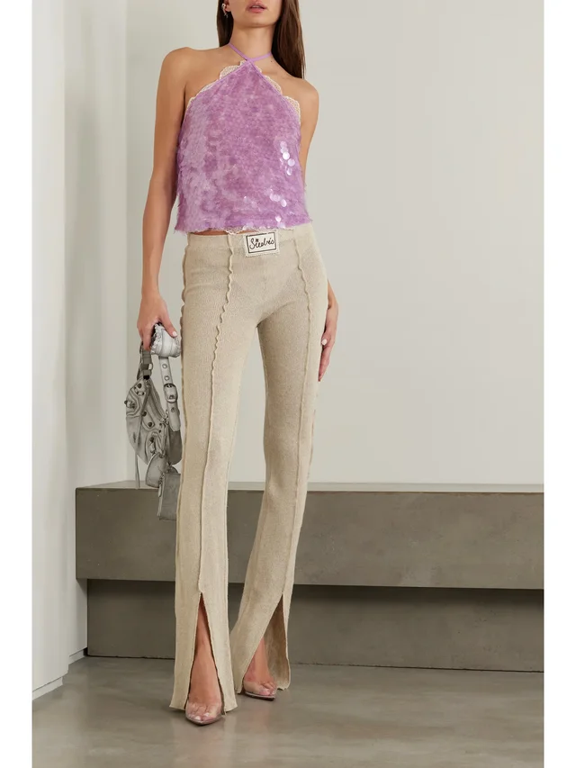 SIEDRÉS Mult appliquéd linen-blend flared pants, photo 2 of 2 from NET-A-PORTER (Canada)
