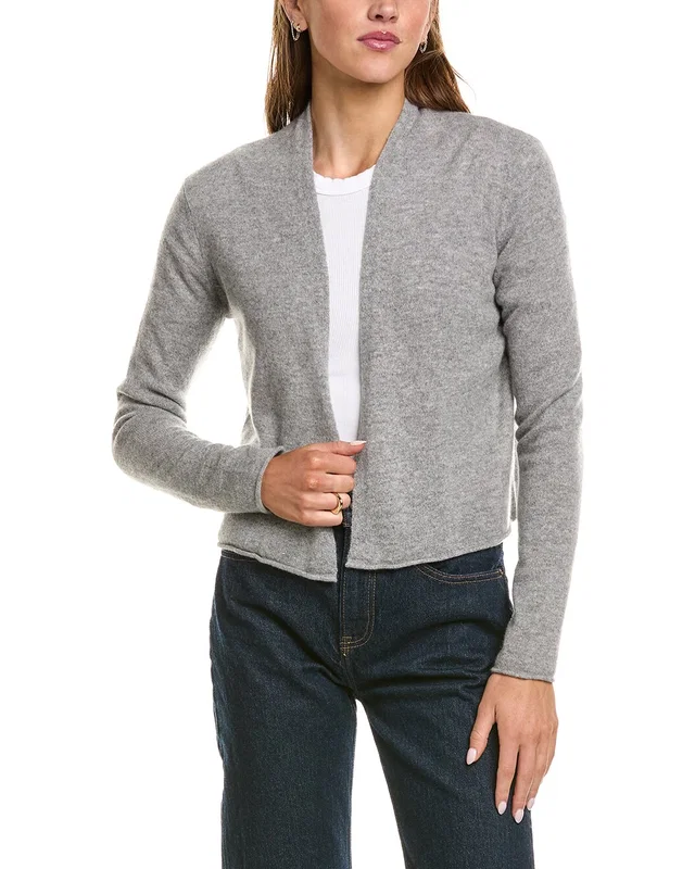 sofiacashmere Cropped Open 100% Cashmere Cardigan, image 1 of 1 from Rue La La