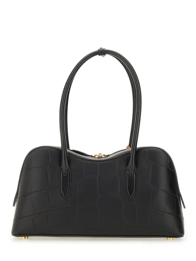 Stella McCartney Shoulder Bag — Black Polyester Cotton in Black Crocodile from HEWI