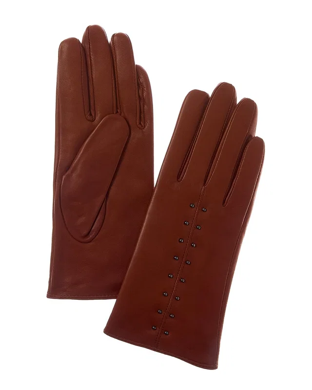 Sofia Cashmere sofiacashmere Cashmere-Lined Nappa Leather Gloves, image 1 of 1 from Rue La La