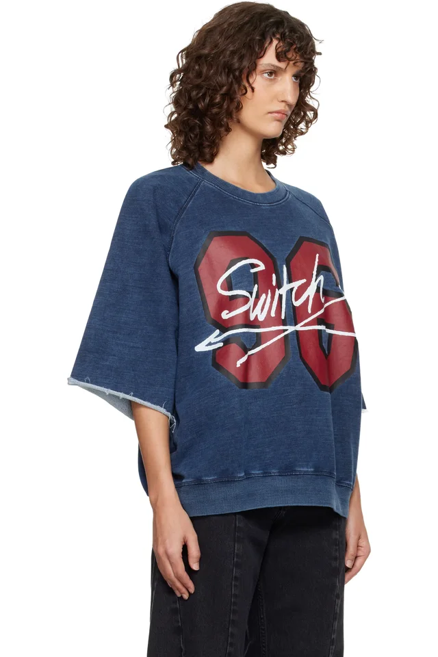 Vivienne Westwood Navy Washed '96 Switch' S/S Raglan Sweatshirt, photo 2 of 4 from SSENSE