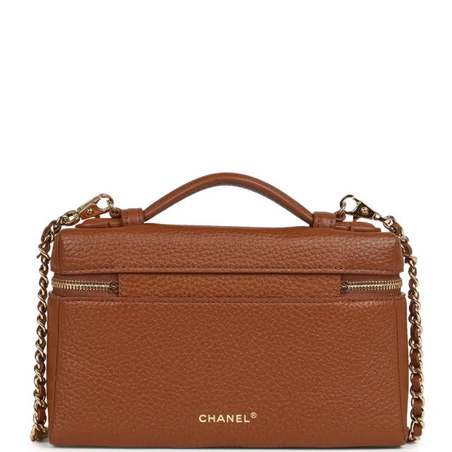 Chanel "Supple" Top Handle Long Vanity Case in Brown Caviar leather from Madison Avenue Couture, photo 4 of 9
