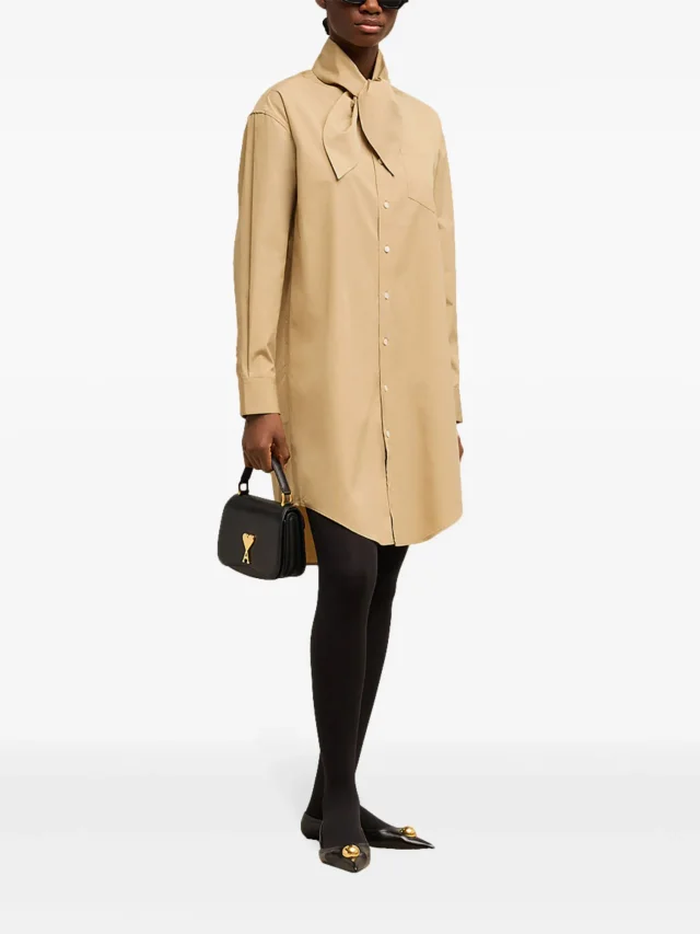 AMI Paris scarf-collar cotton shirt dress, photo 2 of 2 from FARFETCH