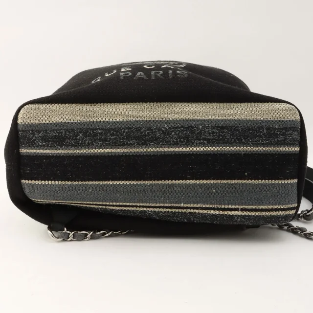 Chanel Dauville backpack, black, made around 2018 in Black Canvas from VINTAGE QOO TOKYO, photo 11 of 14