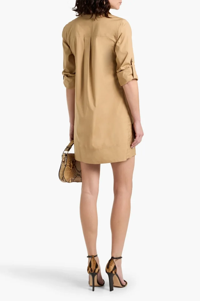 Veronica Beard Saude Cotton-Blend Mini Shirt Dress in Sand, photo 3 of 5 from THE OUTNET