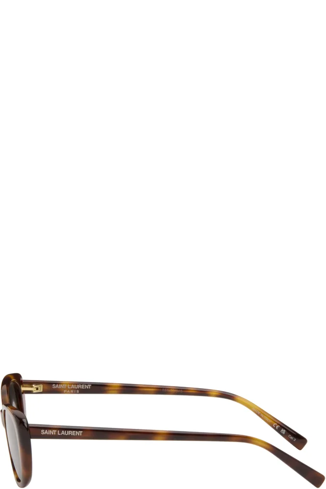 Saint Laurent Brown SL 822 Sunglasses, photo 3 of 4 from SSENSE