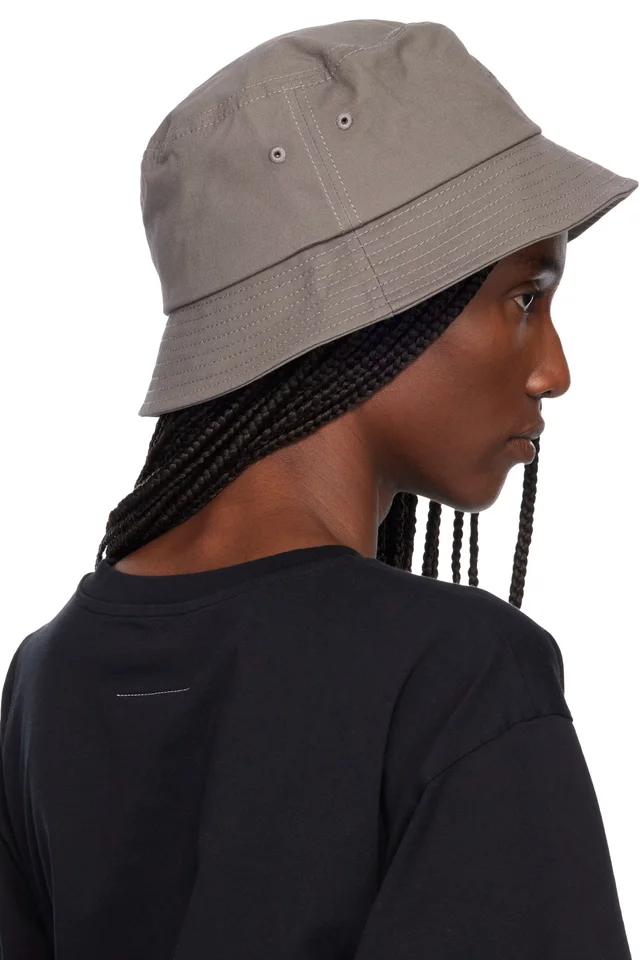MM6 Maison Margiela Gray Cotton Canvas Bucket Hat, photo 3 of 3 from SSENSE