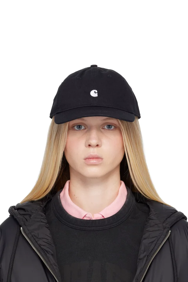Carhartt Work In Progress Black Madison Logo Cap, image 1 of 1 from SSENSE