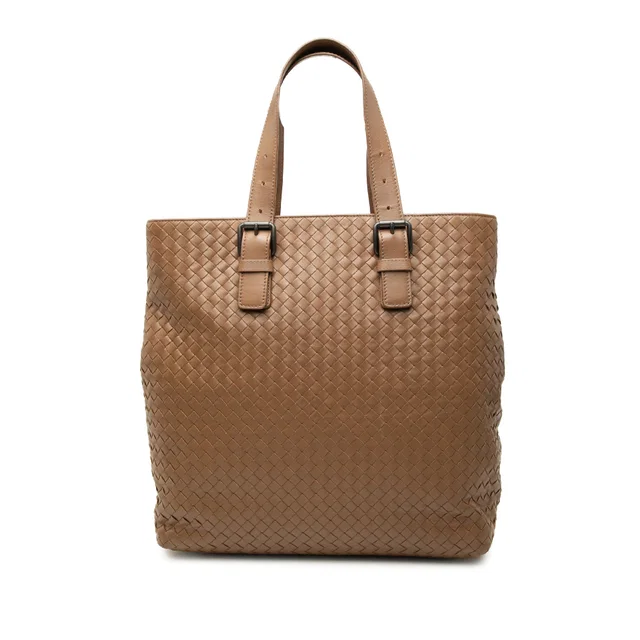 Brown Bottega Veneta Nappa Intrecciato Belted Tote in Brown Nappa leather from Designer Revival