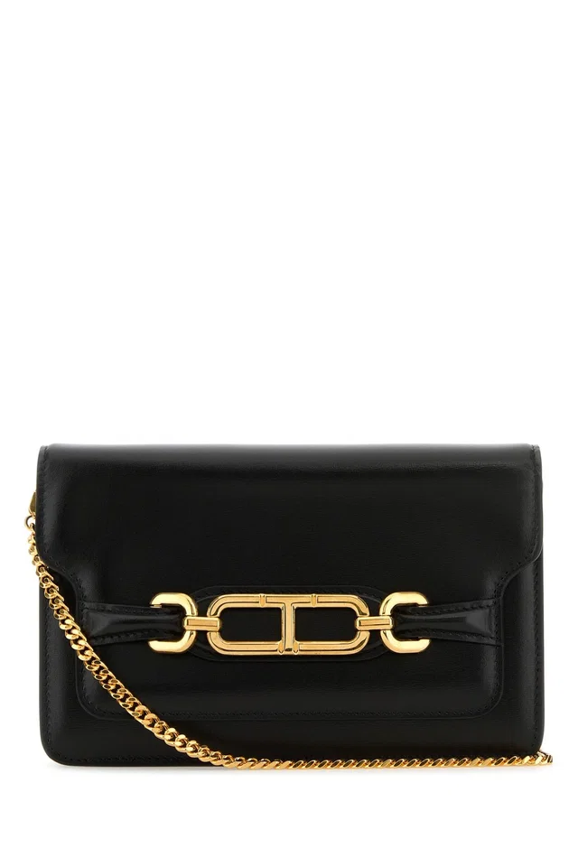 Tom Ford Chain Strap Shoulder Bag — Black in Black Calfskin from HEWI