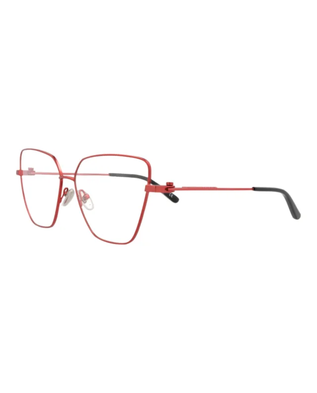 Balenciaga Cat Eye-Frame Metal Optical Frames in red, photo 2 of 5 from ShopSimon