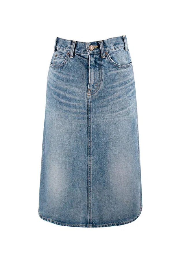 Celine Denim Midi Skirt in Denim from HEWI