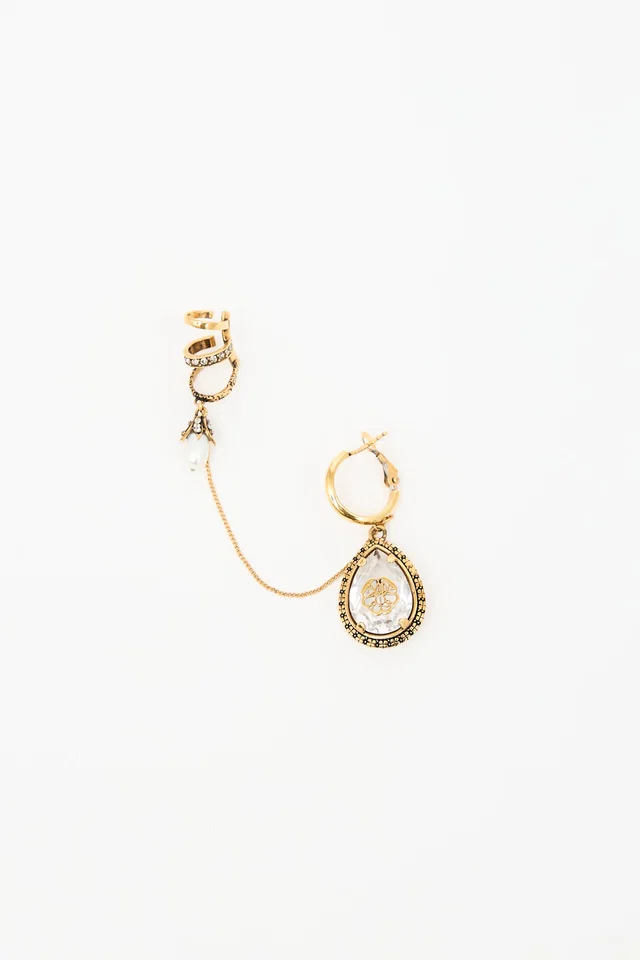 Alexander McQueen Crystal Drop Cuff Earring from VSP Consignment