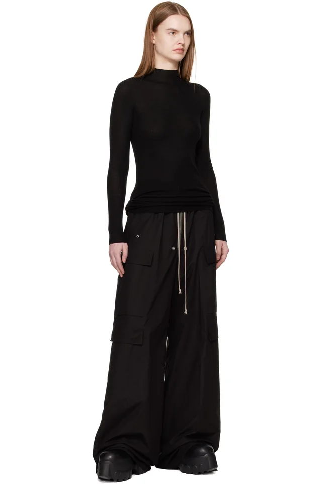 Rick Owens Black Temple Cargobelas Cargo Pants, photo 4 of 4 from SSENSE