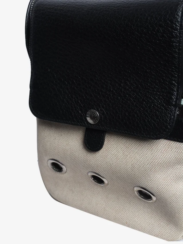 Hermès Black and beige Sac de Transport pet carrier in Black Canvas from Sign of the Times, photo 6 of 8