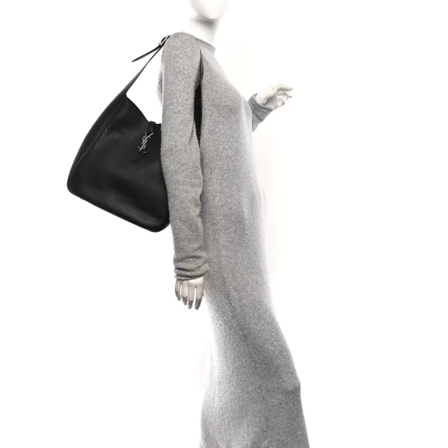 Saint Laurent Supple Calfskin Large Le 5 A 7 Soft Hobo Black in Black Calfskin from FASHIONPHILE, photo 2 of 9
