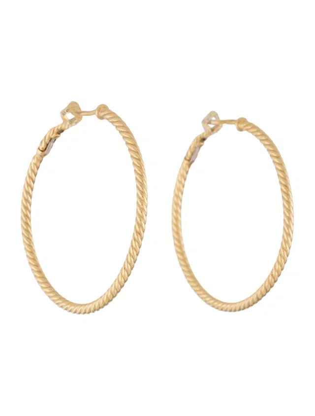 David Yurman 18K Cablespira Hoop Earrings in multicolor from The RealReal