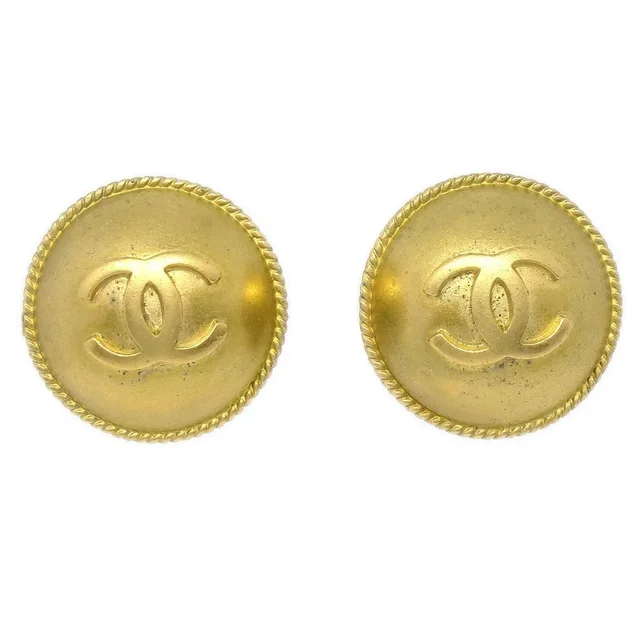 Chanel 1995 Gold Rope Edge Earrings in Gold from AMORE Vintage Tokyo