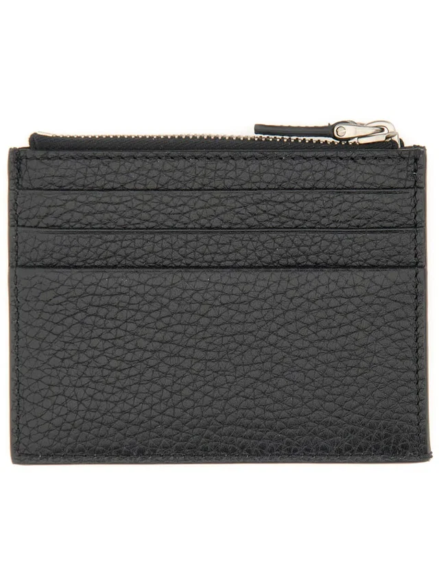 Valentino Garavani Rockstud Embellished Card Case — Black Leather Wallets & Purses in Black Leather from HEWI
