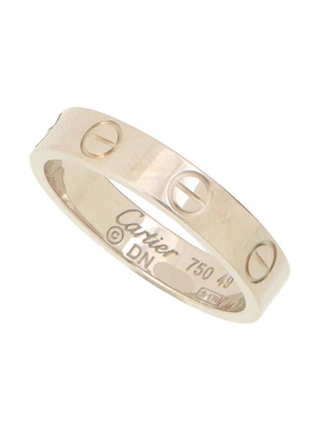 Cartier Mini Love Ring #49 Silver in Silver from VINTAGE QOO TOKYO