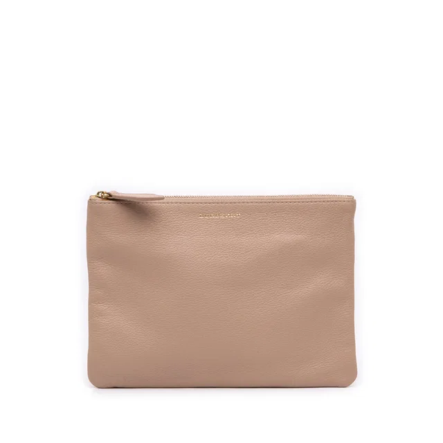 Brown Burberry Pebbled Leather Clutch in Brown Leather from Designer Revival