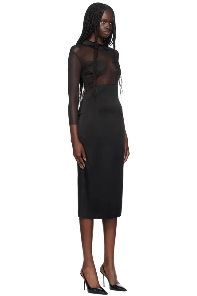 Blumarine Black Heart Midi Dress, photo 2 of 4 from SSENSE