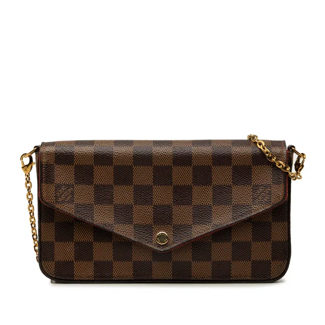 Brown Louis Vuitton Damier Ebene Pochette Felicie Crossbody Bag in Brown Canvas from Designer Revival