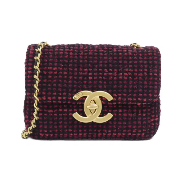 Chanel Shoulder Bag Cotton Tweed in Tweed from The Reluxe