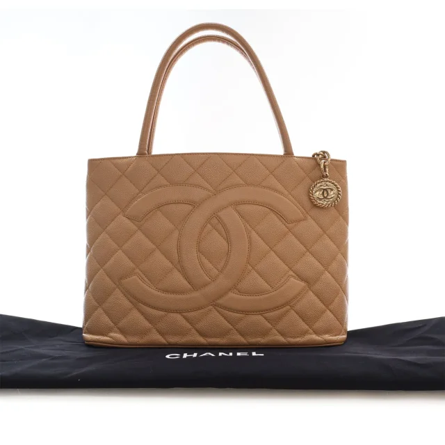 Beige Chanel Caviar Medallion Tote in Beige Caviar leather from Designer Revival, photo 15 of 15