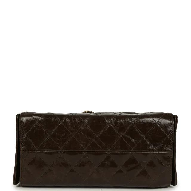 Chanel Small 25 Hobo Bag Khaki Shiny Aged Crumpled Calfskin Antique Gold Hardware in Green Calfskin from Madison Avenue Couture, photo 7 of 9