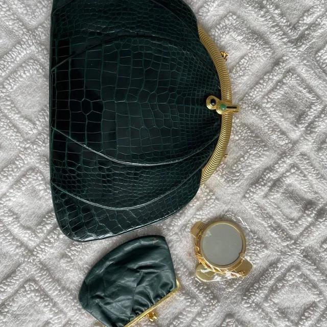 Judith Leiber Women's Bag - Green in green from Depop, photo 1 of 1