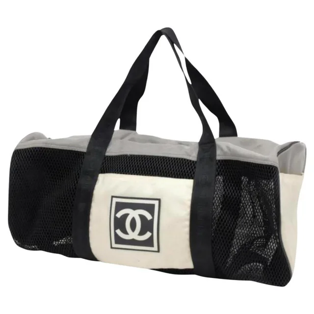 Chanel XL Mesh CC Logo Duffle Bag Boston Travel Gym in Canvas from Bagriculture